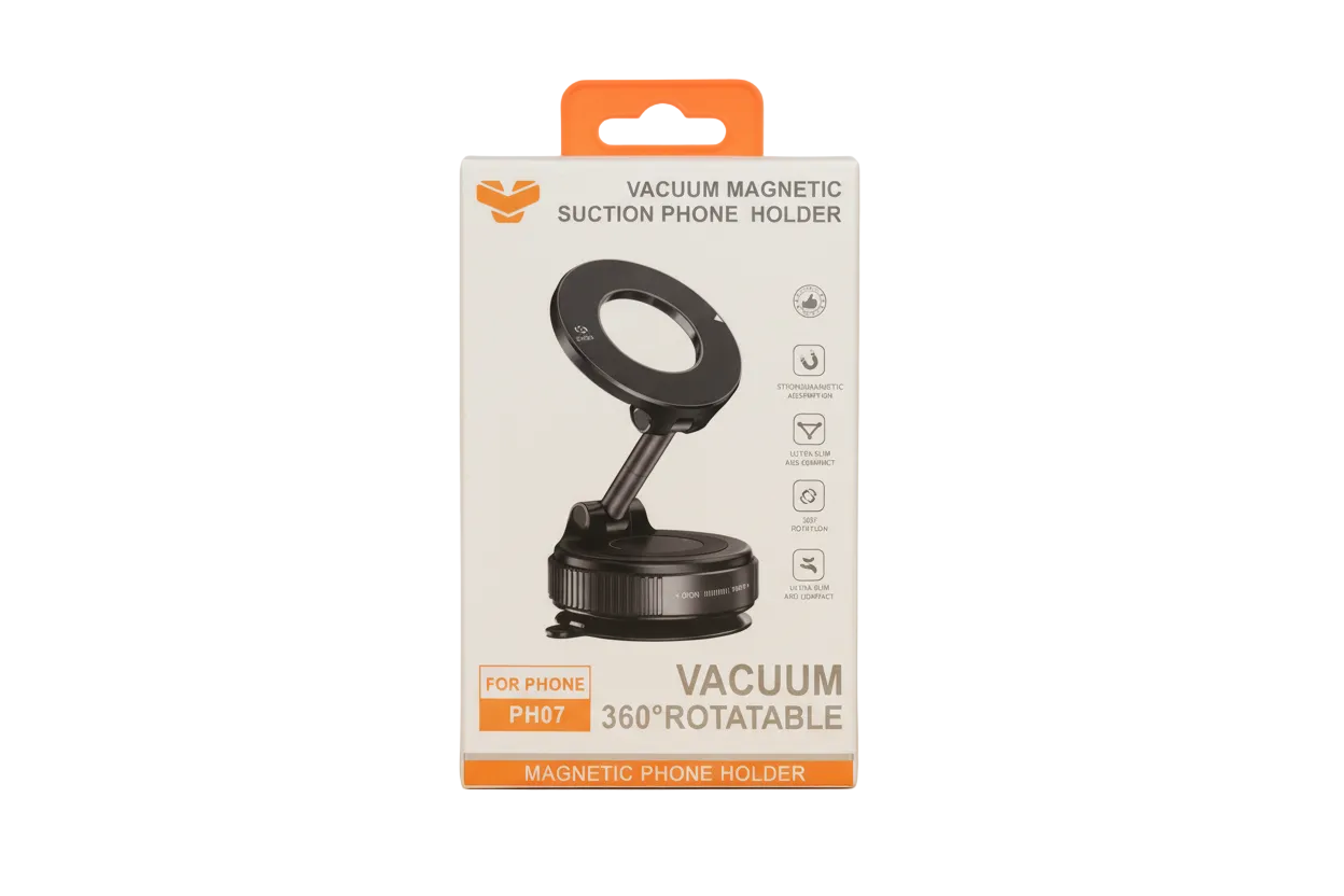 360° Rotatable Magnetic Phone Holder - Premium Vacuum Suction Mount