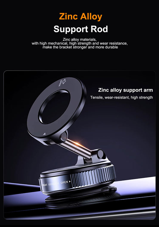 360° Rotatable Magnetic Phone Holder - Premium Vacuum Suction Mount