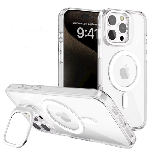 Clear MagSafe Compatible Case for iPhone with Built-in Kickstand