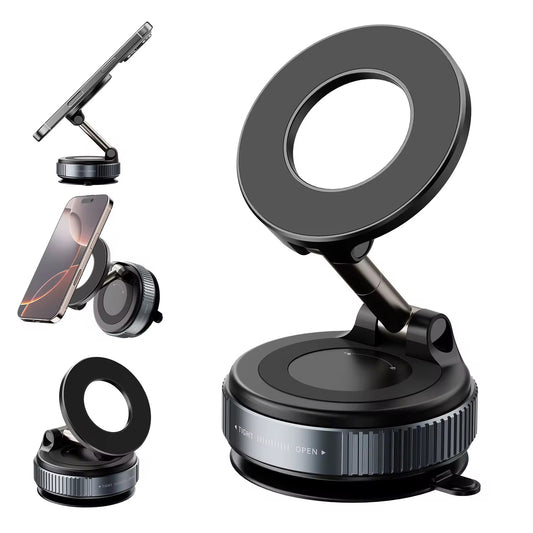 360° Rotatable Magnetic Phone Holder - Premium Vacuum Suction Mount