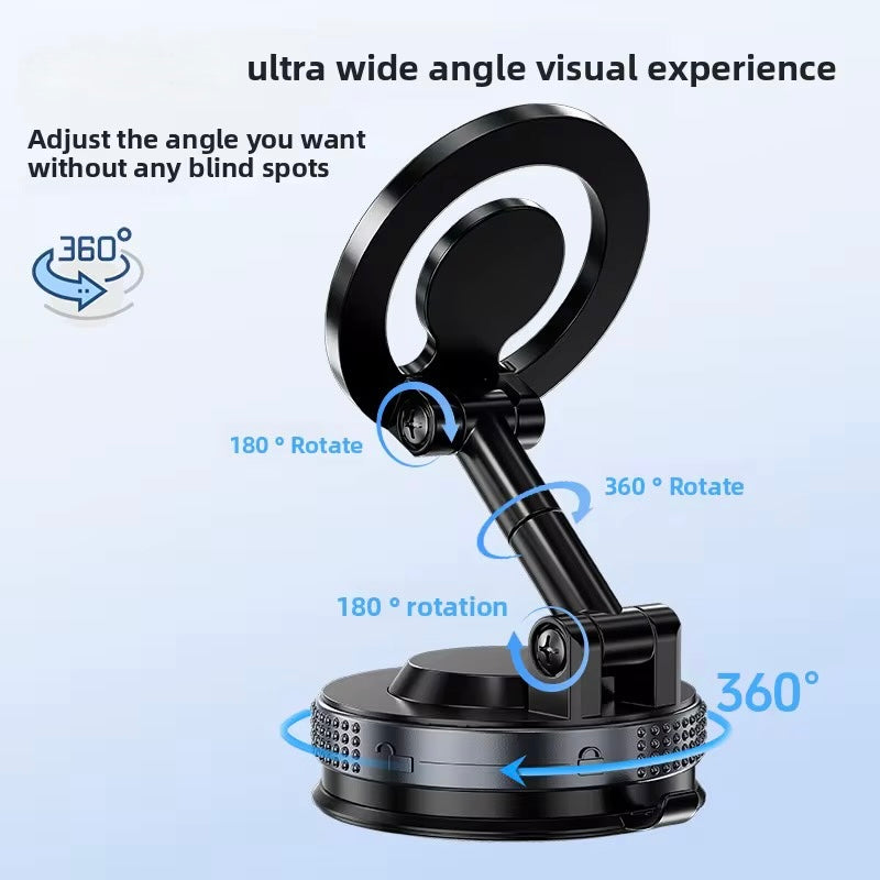 360° Rotation Magnetic Phone Holder – Folding Suction Cup Car Mount