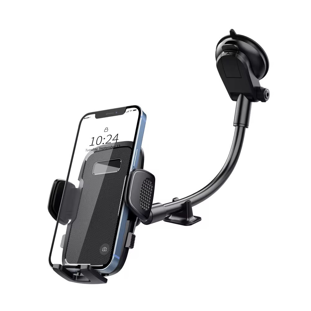 Long Arm Car Phone Mount – Flexible Gooseneck, 360° Adjustable, Windshield & Dashboard Holder