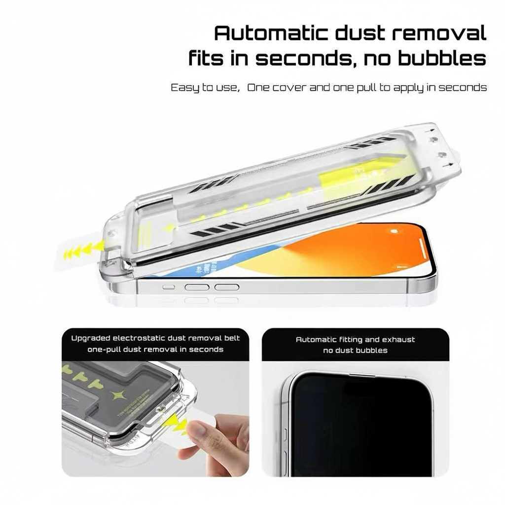 KingKong Glass Screen Protector for iPhone 17 Pro Max - Easy Install with Locator & Dust Removal Tool