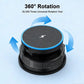MagSafe car charger with glowing blue LED ring at night