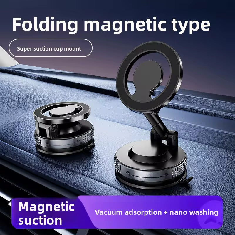 360° Rotation Magnetic Phone Holder – Folding Suction Cup Car Mount