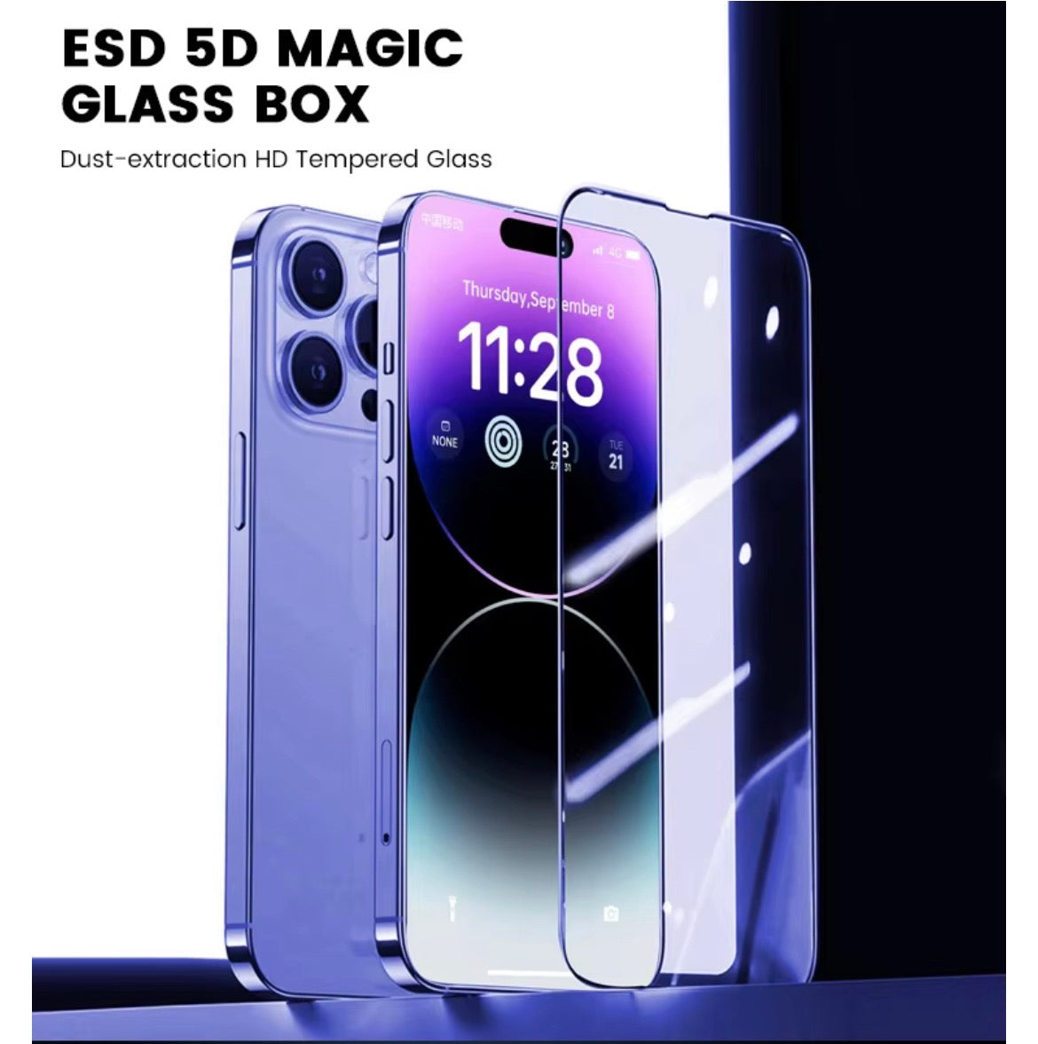 iPhone 15 Pro Max Screen Protector - 5D Premium Tempered Glass with Easy Installation Kit