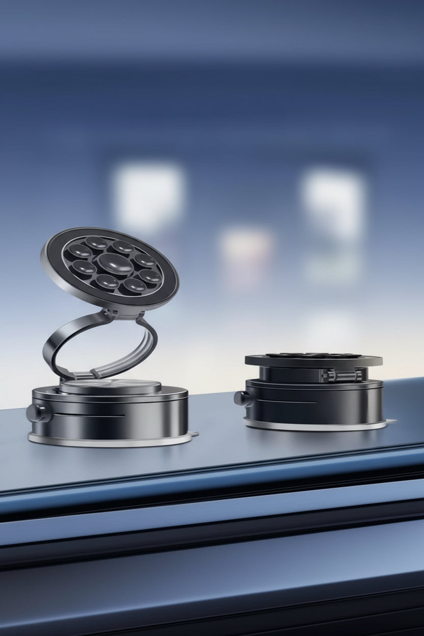 Rotating Magnetic Phone Mount - Premium Vacuum Suction Dashboard Holder