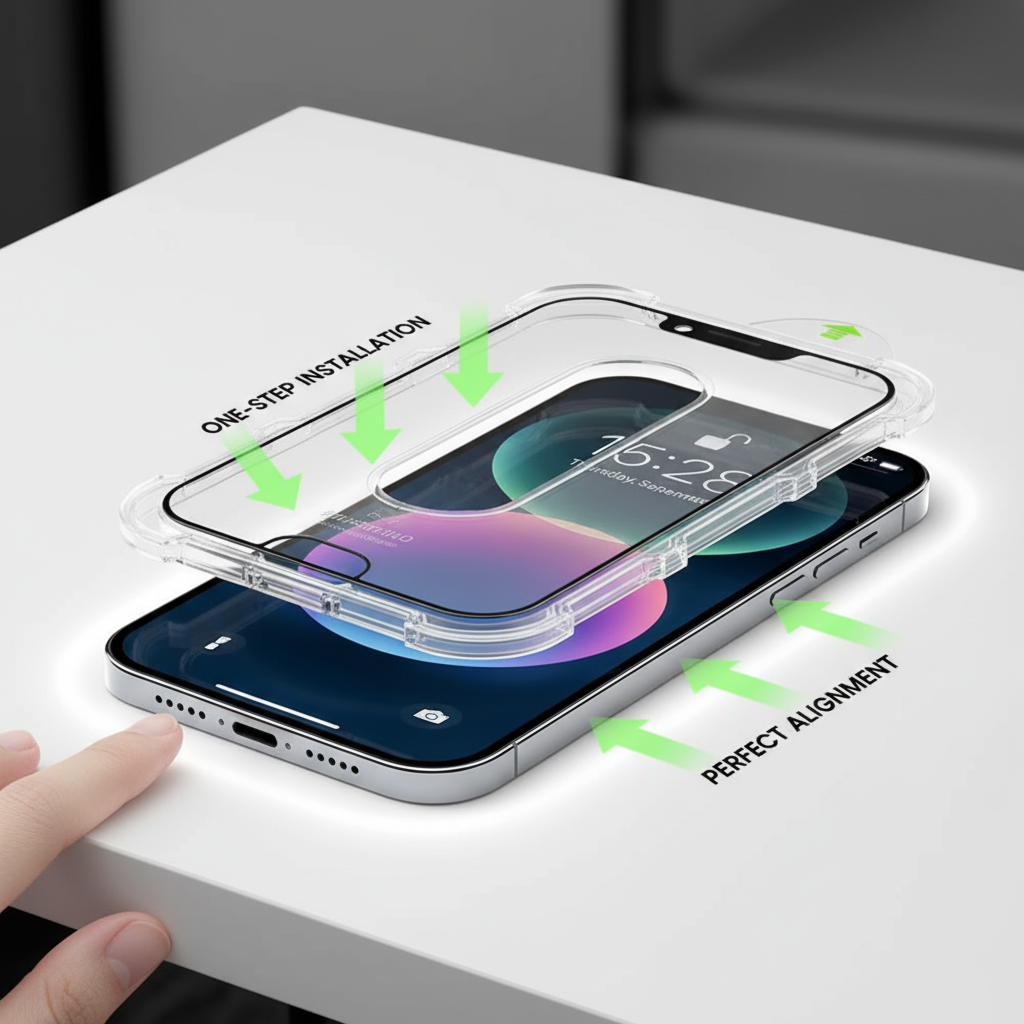 iPhone 15 Pro Max Screen Protector - 5D Premium Tempered Glass with Easy Installation Kit