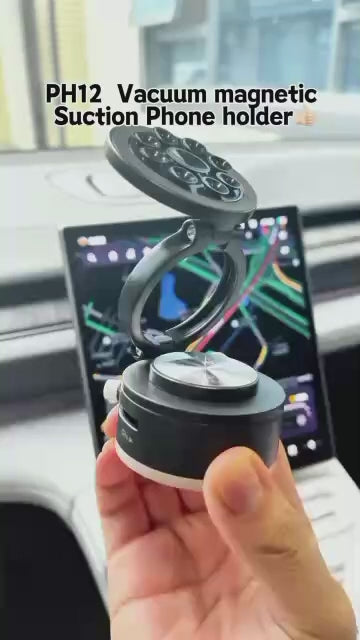Rotating Magnetic Phone Mount - Premium Vacuum Suction Dashboard Holder